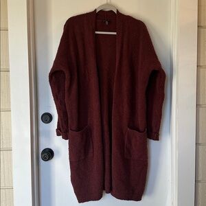 Eileen Fisher Organic Cotton Boucle Knit Long Cardigan medium